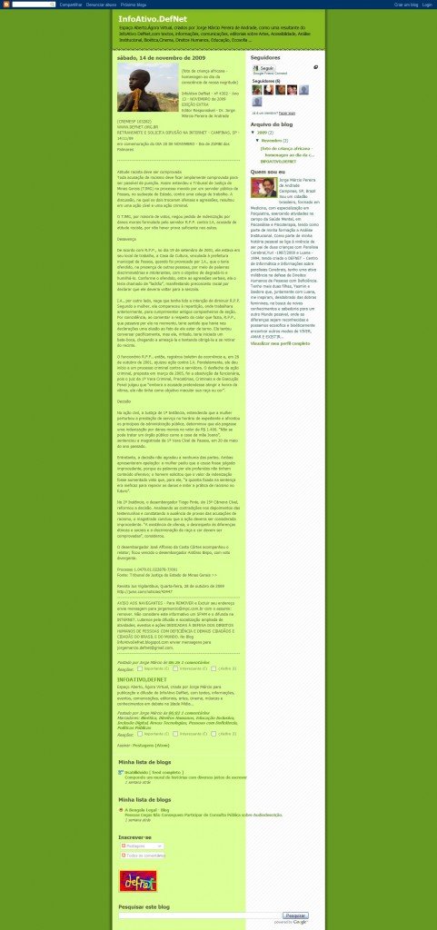 Captura de tela do blog Defnet