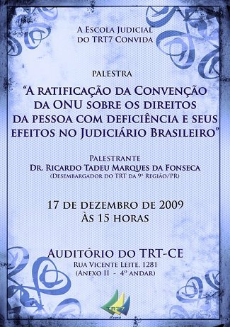 Convite para a palestra. Descrição no texto a seguir.