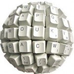 Inclusive - blogosfera, um globo formado por um teclado de computador.