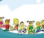 censo Imagem com figuras de várias crianças com e sem deficiência