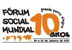 Logotipo do Forum Social Mundial 10 anos - Grande Porto Alegre - 25 a 29 de janeiro de 2010
