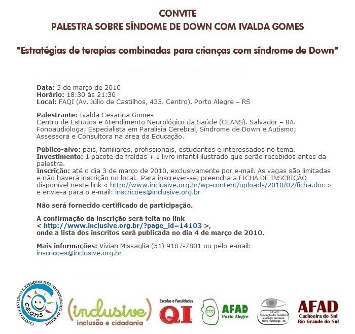 Convite para palestra - descrição do texto abaixo - clique para ampliar.