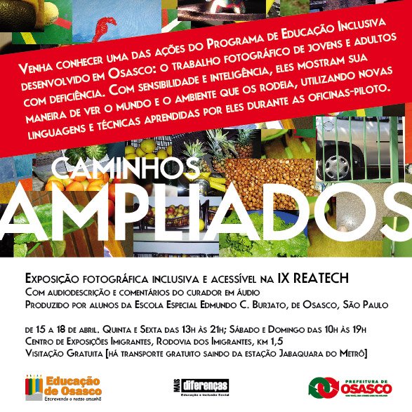 Cartaz da exposição Caminhos Ampliados, descrição no texto a seguir.