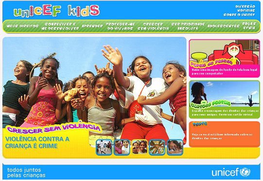 Unicef kids, captura da tela. Clique para abrir.