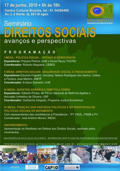 Convite e programação, descrição não fornecida.