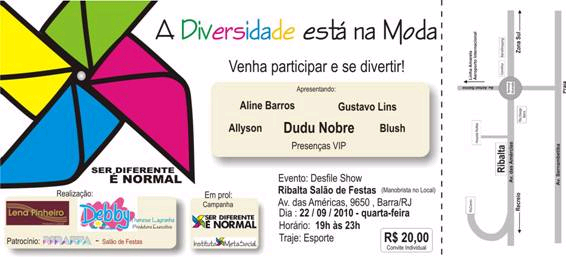 Convite com imagem de Catavento colorido e detalhes do evento