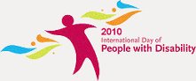2010 - International Day of People with Disabilities, uma figura humana cercada por pinceladas coloridas 2010 - International Day of People with Disabilities, uma figura humana cercada por pinceladas coloridas
