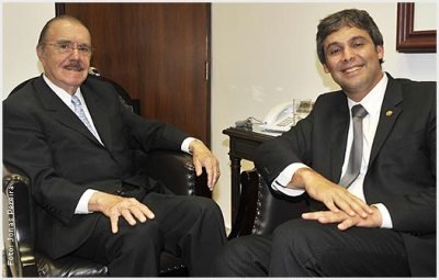 sarney-e-lindenberg O Presidente do Senado José Sarney e o Senador Lindbergh Farias