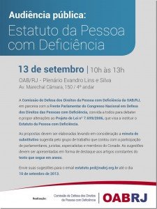 Convite em azul e branco para o evento - texto no corpo sa noticia - logo da OAB