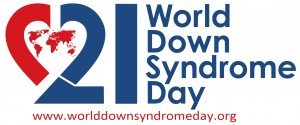 Logo World Down Syndrome Day in blue and red