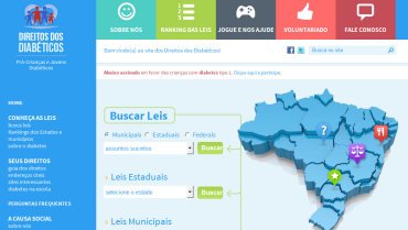 Captura de tela do site da ONG Pró Diabéticos