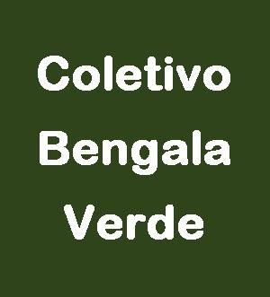 Coletivo Bengala Verde escrito em branco sobre fundo verde.