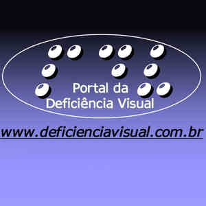 portal da deficiencia visual. fundo azul degrade,.