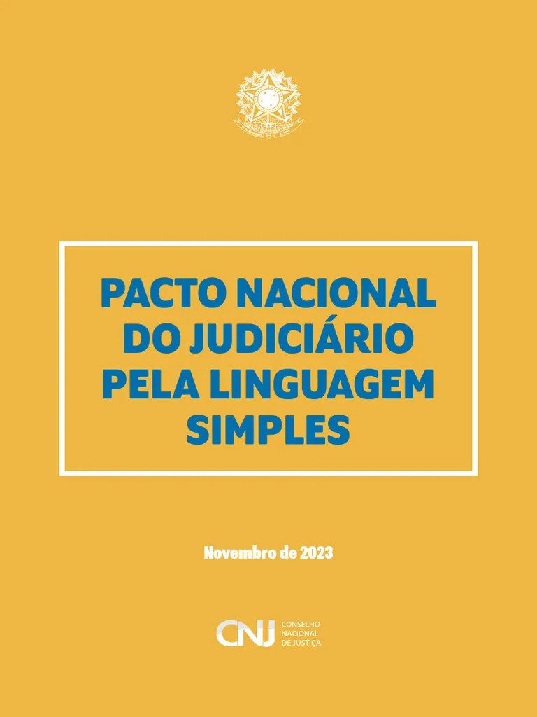 Capa da publicação Pacto Nacional do Judiciário pela Linguagem Simples.