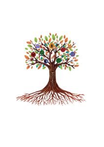 arvore simbolo da intersectionalities, com raizes profundas e espalhadas.